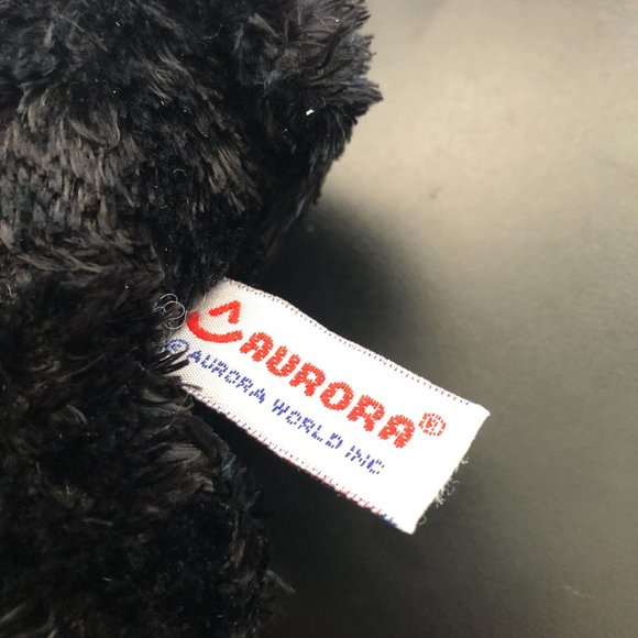 Aurora World Black Bear Bean Bag Brown Snout and Feet, 8" Age 3+ - Picture 5 of 6